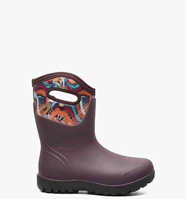 Neo-Classic Mid Glossy Abstract Women's Farm Boots in Burgundy Multi for $99.90