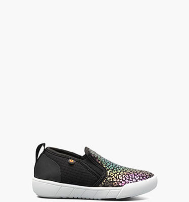 Kicker II Slip On Rainbow Leopard Kid's Outdoor Shoes in Black Multi for $29.90