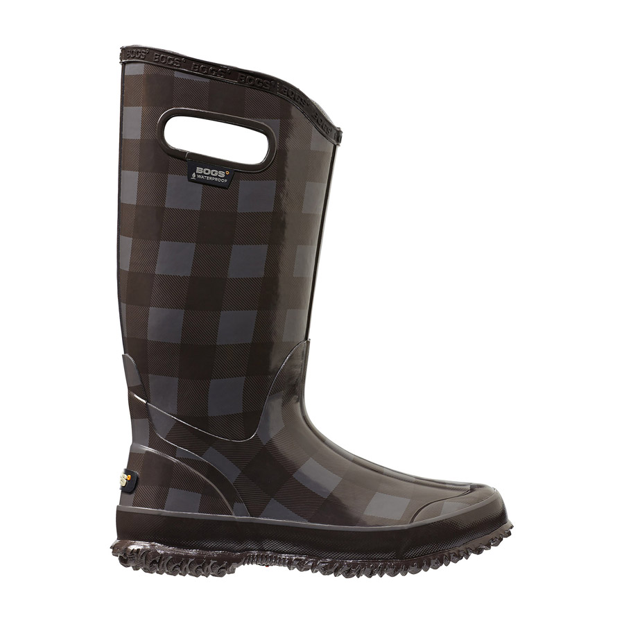 plaid rain boots