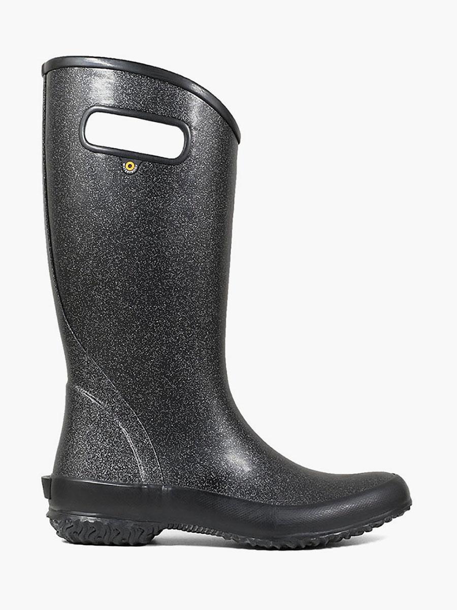 black sparkly rain boots
