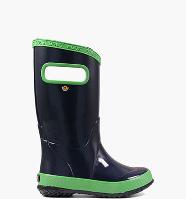 Rainboot Navy Kids' Lightweight Waterproof Boots in Navy/Green for $50.00