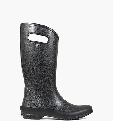 Rain Boot Glitter Women's Slip On Rain Boots in Black for $75.00