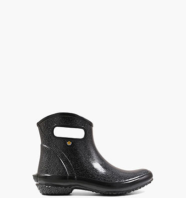 Rain Boot Ankle Glitter Women's Slip On Rain Boots in Black for $70.00