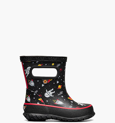 Skipper Space Man Kids' Rain Boots in Black Multi for $40.00