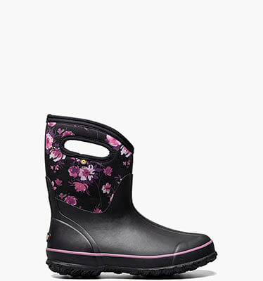 Classic Mid Painterly Women's Waterproof Slip On Snow Boots in Black Multi for $67.00