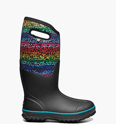 Classic High Rainbow Dots Women's Farm Boots in Black Multi for $94.90