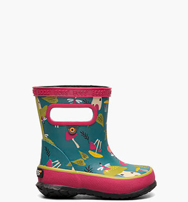 Skipper Mushroom Kids' Rain Boots in Teal Multi for $26.90