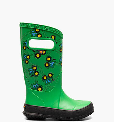 Design a Rainboot Tractors Kids' Rain Boots in Green Multi for $31.90