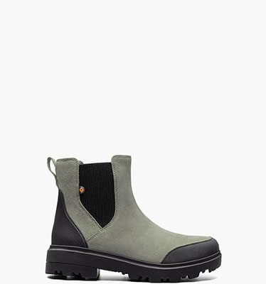 Holly Chelsea Leather Women's Casual Boots in Green Ash for $79.90