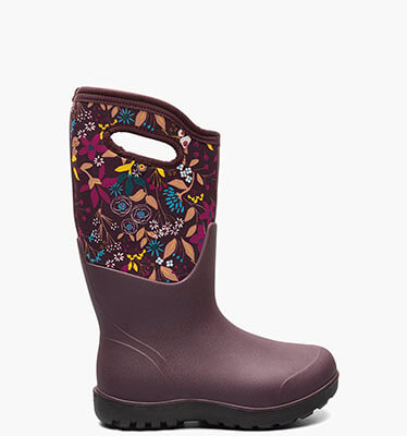 Neo-Classic Cartoon Flower Women's Farm Boots in Burgundy Multi for $119.90