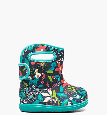 Baby Bogs II Cartoon Flower Toddler Rain Boots in Ink Blue Multi for $39.90