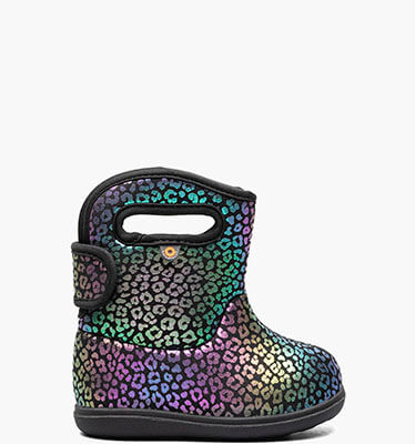 Baby Bogs II Rainbow Leopard Toddler Rain Boots in Black Multi for $55.00