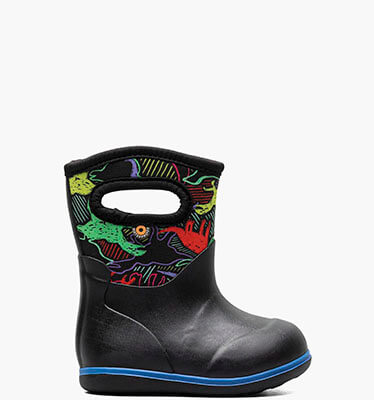 Baby Classic Neon Dino Toddler Rainboots in Black Multi for $55.00