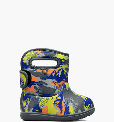 Baby Bogs II Topo Camo Toddler Rainboots in Gray Multi for $55.00