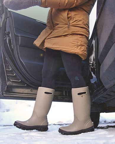 Shop the Women's Whiteout featuring the style stepping out of a vehicle in the snow.