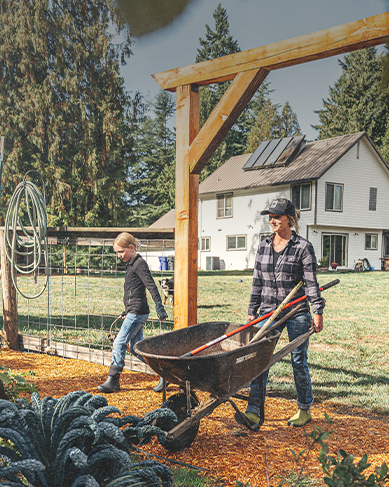 Shop our new arrivals featuring a mother and daughter walking in a garden.