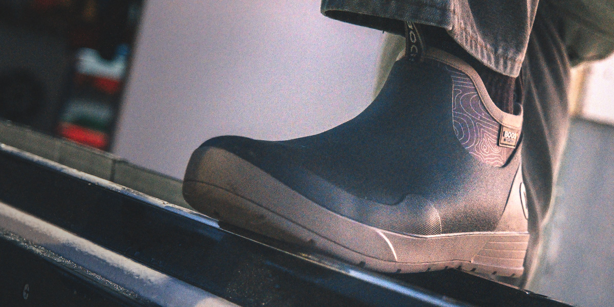 Shop the new Rockaway collection featuring the Slip On boot in gray.