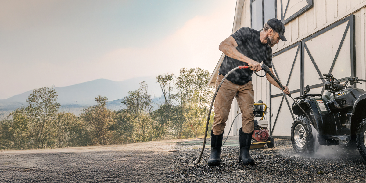 Shop our spring favorites featuring a man working outside. 