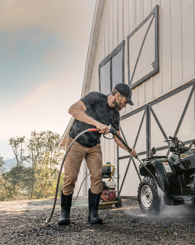 Shop our spring favorites featuring a man working outside. 