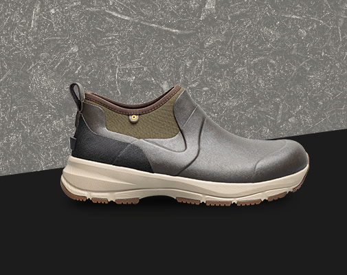 Image features the men's Spruce Slip On in brown.