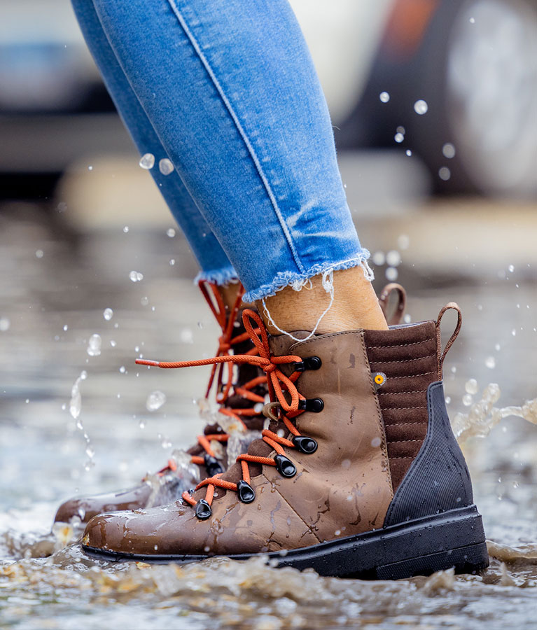 Shop the Women’s Holly Leather Lace waterproof casual boots. The featured product is the Women’s Holly Leather Lace in brown. Click here to view all of our women’s products.