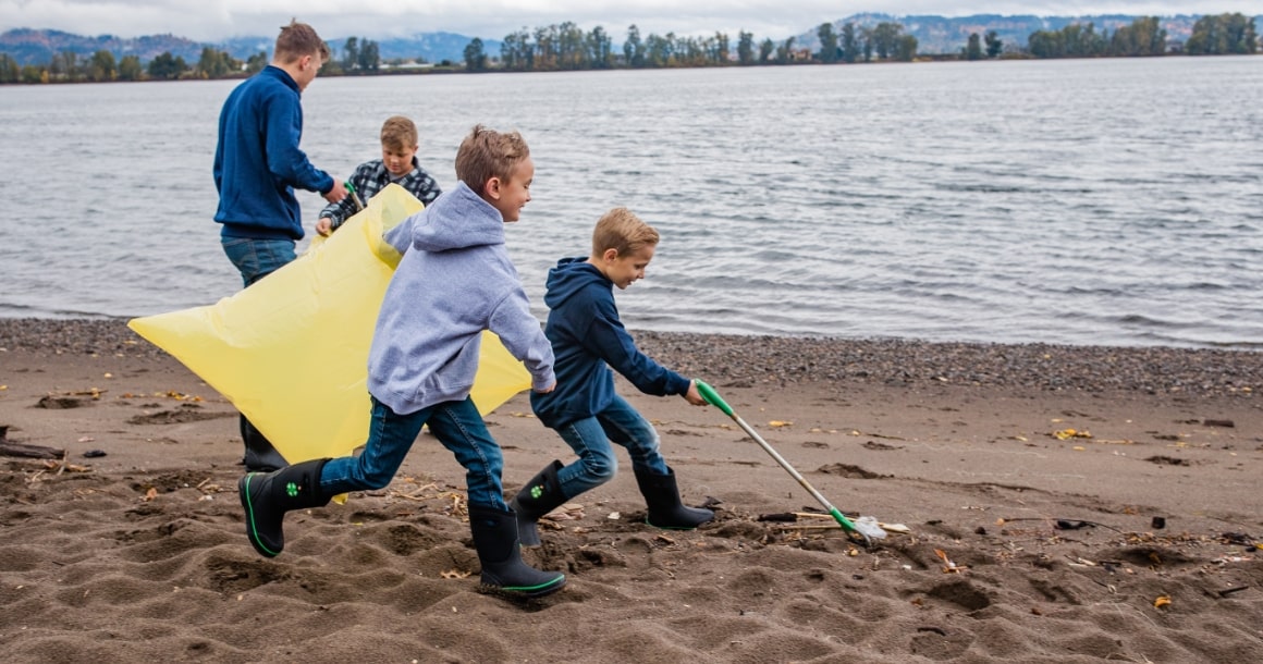 Support 4-H. We do. The image shown is kids picking up trash on the beach wearing 4-h boots.  Click this image to shop all of our 4-H boots.