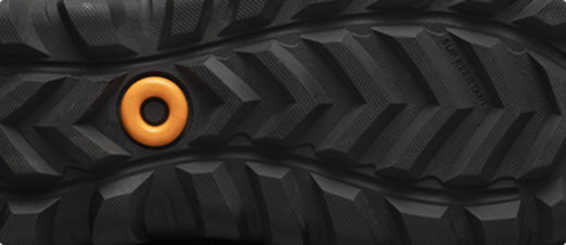 Image shows a close up of the bottom of a BOGS boot,                featuring their purpose-built outsoles.