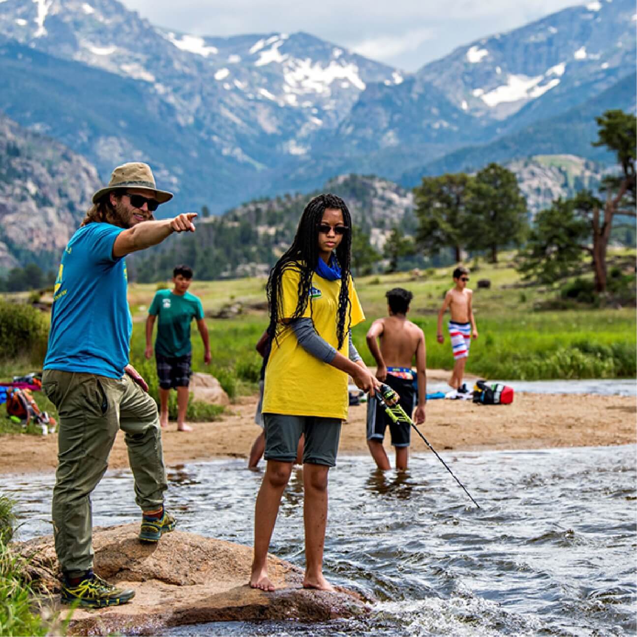 Our Featured Partners.  Click here to learn more about the Environmental Learning for Kids organization that serves urban youth year round through outdoor education programs. The picture shown is a teacher and his student fishing out in nature.