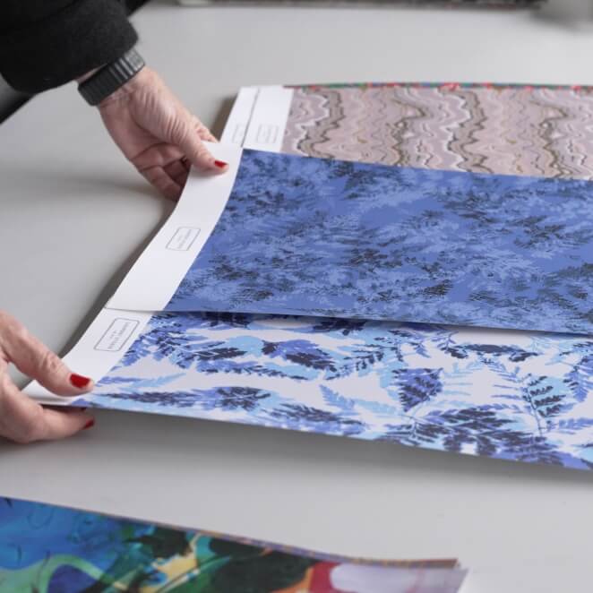 The image shown is a variety of inspirational floral prints used when making the Women's Rose Garden waterproof rain boots.
