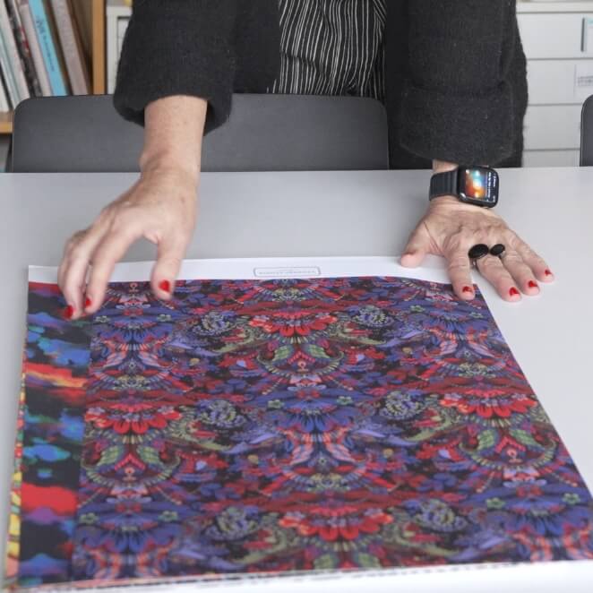 The image shown is a variety of inspirational floral prints used when making the Women's Rose Garden waterproof rain boots.