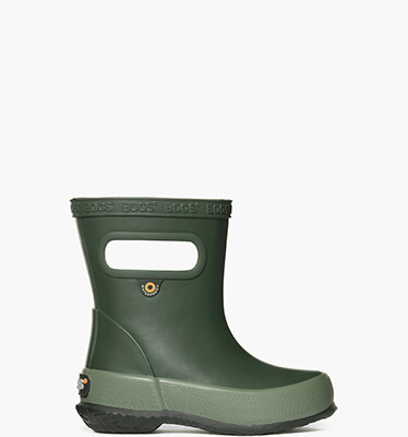 Skipper Solid Kids' Rain Boots in Dark Green for $29.90