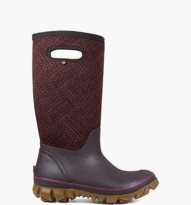 Whiteout Fleck Women's Waterproof Slip On Snow Boots in Grape for $109.90