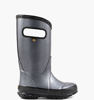 Rainboot Metallic Plush Kids' Insulated Rain Boots in Steel for $39.90