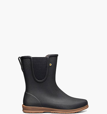 Sweetpea Tall Women's Waterproof Slip On Rain Boots in Black for $85.00