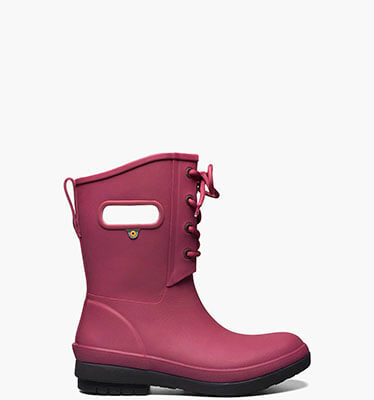 Amanda II Lace Women's Waterproof Rain Boots in Berry for $120.00