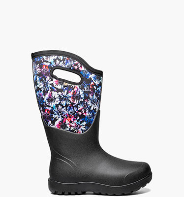 Neo-Classic Wide Calf Real Flower Women's Winter Boots in Black Multi for $114.90