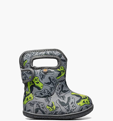 Baby Bogs Cool Dinos Toddler Rain Boots in Gray Multi for $38.90