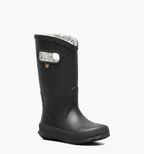 Rainboot Plush Kids' Rain Boots in Black for $70.00