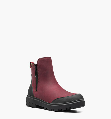 Holly Zip Leather Women's Waterproof Leather Boots in Cranberry for $89.90