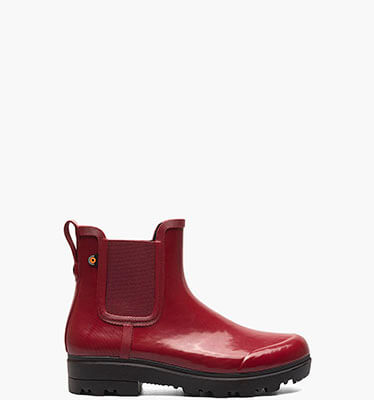 Holly Chelsea Shine Women's Rain Boots in Cranberry for $95.00