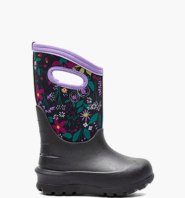 Neo-Classic Cartoon Flower Kid's Winter Boots in Black Multi for $95.00
