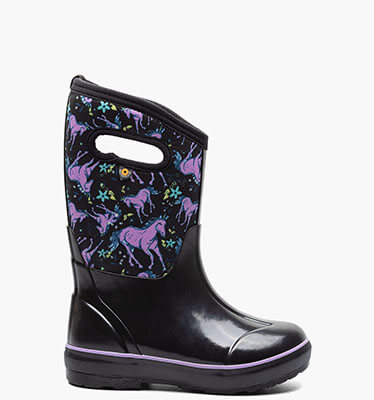 Classic Unicorn Awesome Kids' Insulated Rainboots in Black Multi for $85.00