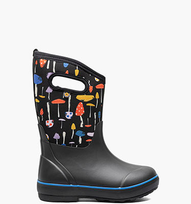 Classic Mushrooms Kids' Insulated Rainboots in Black Multi for $85.00
