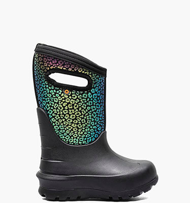 Neo-Classic Rainbow Leopard Kid's Winter Boots in Black Multi for $100.00