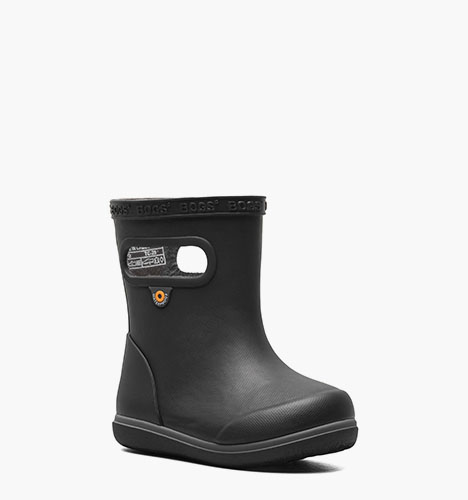 Skipper II Solid Kid's Rainboots in Black for $45.00