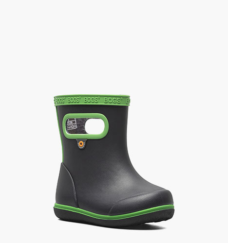 Skipper II Solid Kid's Rainboots in Navy/Green for $45.00
