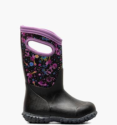 York Neon Unicorn Kid's Rainboots in Black Multi for $32.90