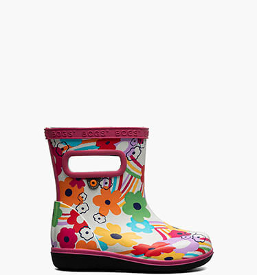 Skipper II Rainbow Flower Kids Rainboots in Bone Multi for $40.00