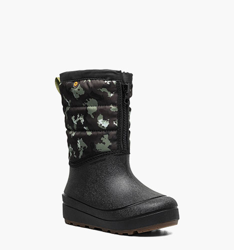 Snow Shell Zip Camo Texture Kids' Winter Boots in Black Multi for $75.00