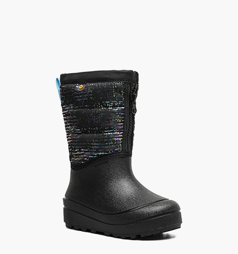 Snow Shell Zip Metallic Stripes Kids' Winter Boots in Black Multi for $75.00